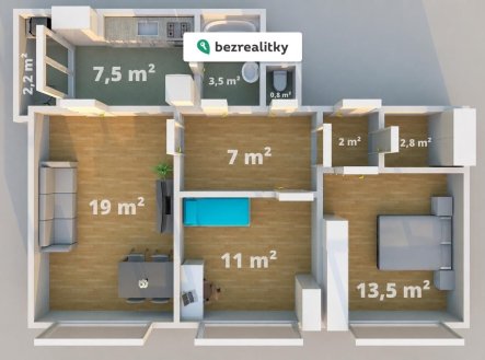 Prodej bytu, 3+1, 69 m² obrázek