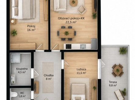 Prodej bytu, 3+kk, 75 m²