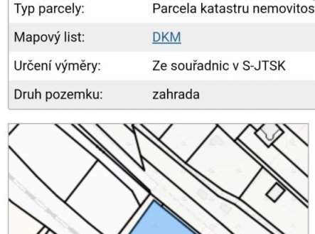 Prodej pozemku, zahrada, 1 155 m²