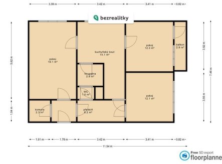 Prodej bytu, 3+1, 71 m²