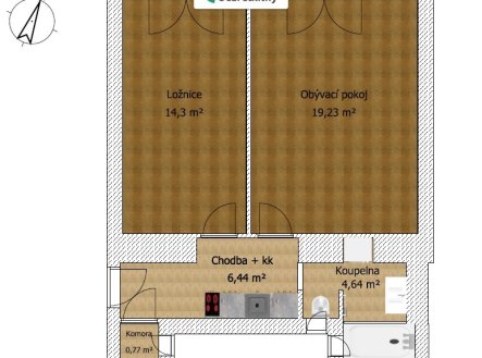 Prodej bytu, 2+kk, 45 m²