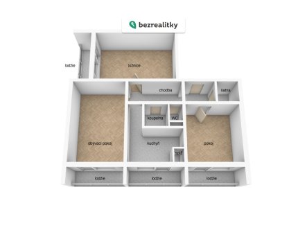 Prodej bytu, 3+1, 70 m²
