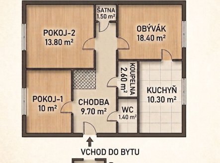 Prodej bytu, 3+1, 68 m²