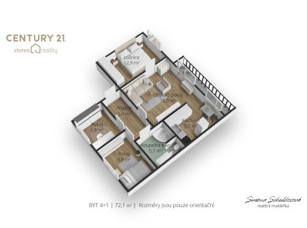 Prodej bytu, 4+1, 75 m²