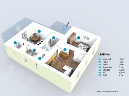 Prodej bytu, 2+1, 71 m²