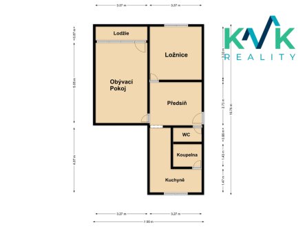 Prodej bytu, 2+1, 56 m²