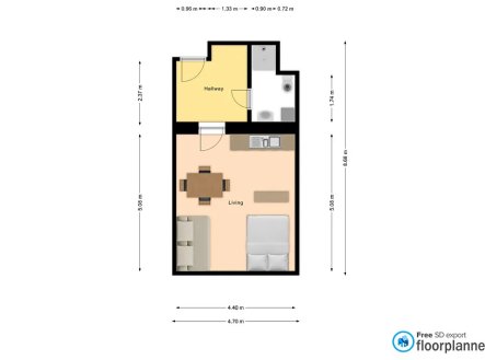 pudorys.jpg | Prodej bytu, 1+kk, 35 m²
