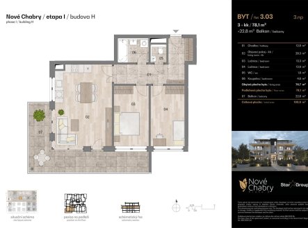 Prodej bytu, 3+kk, 78 m²