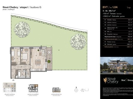 Prodej bytu, 3+kk, 80 m²