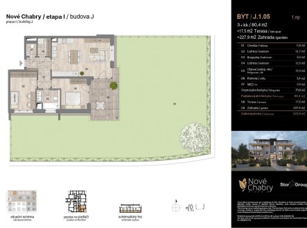 Prodej bytu, 3+kk, 80 m²