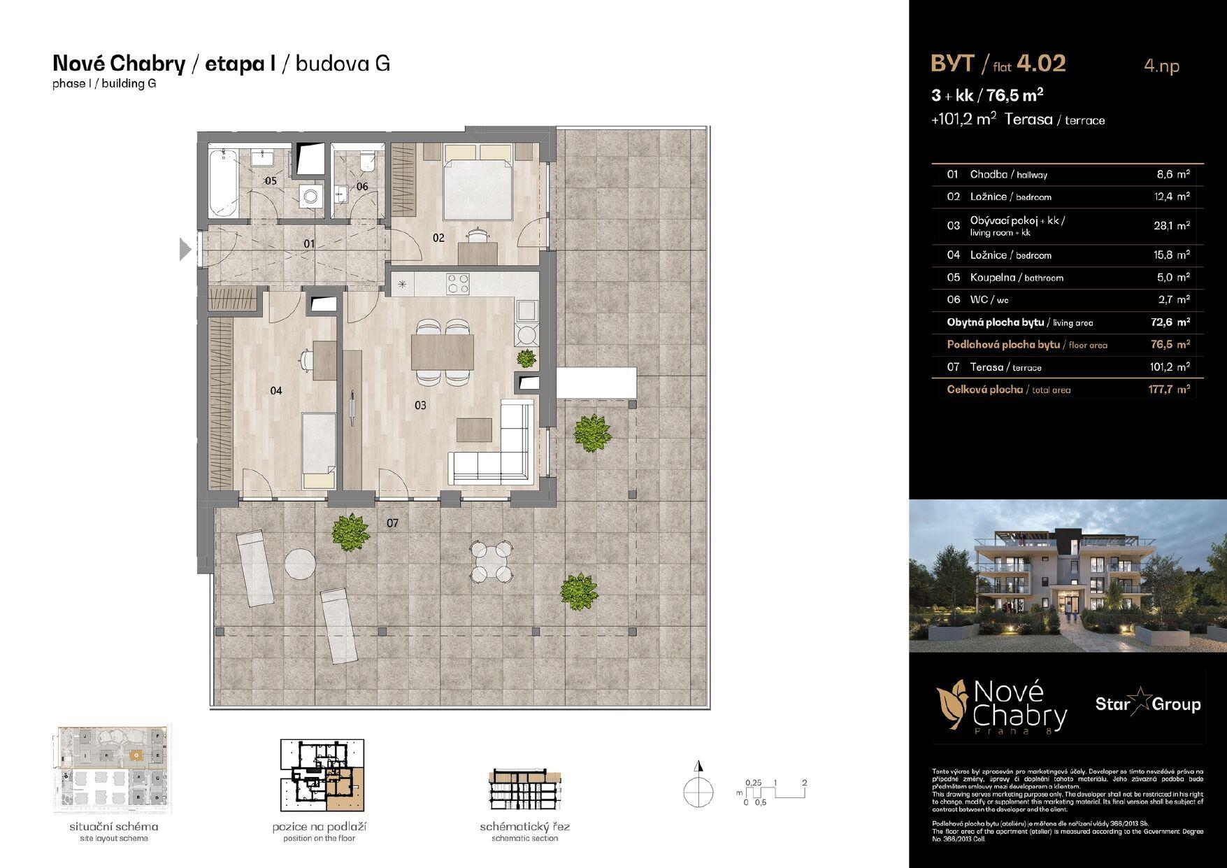 Prodej bytu 3+kk 76 m²
