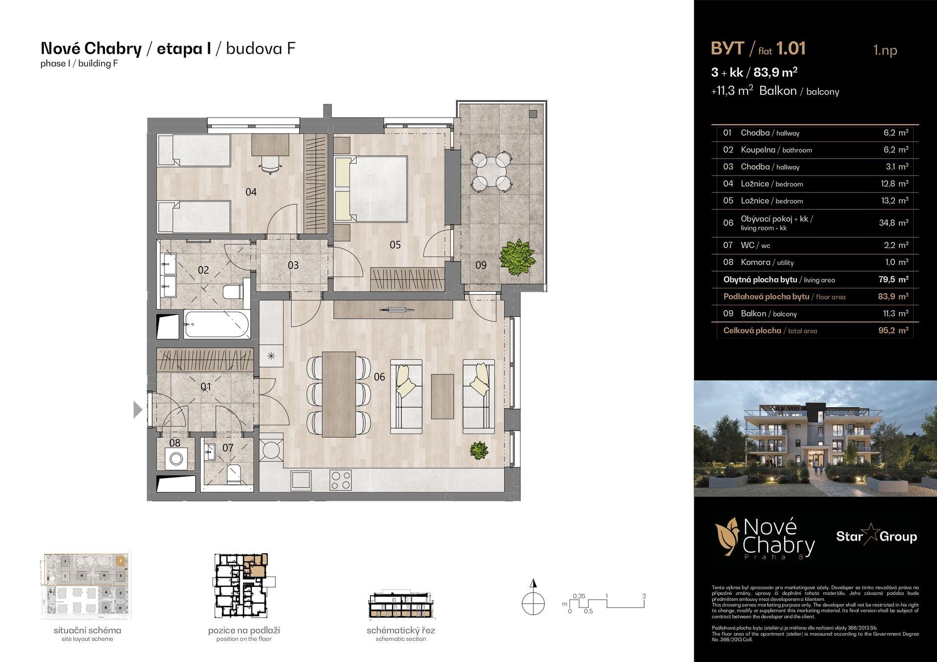 Prodej bytu 3+kk 83 m²