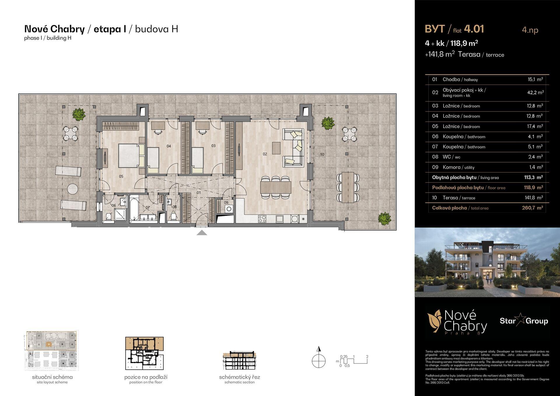 Prodej bytu 4+kk 118 m²