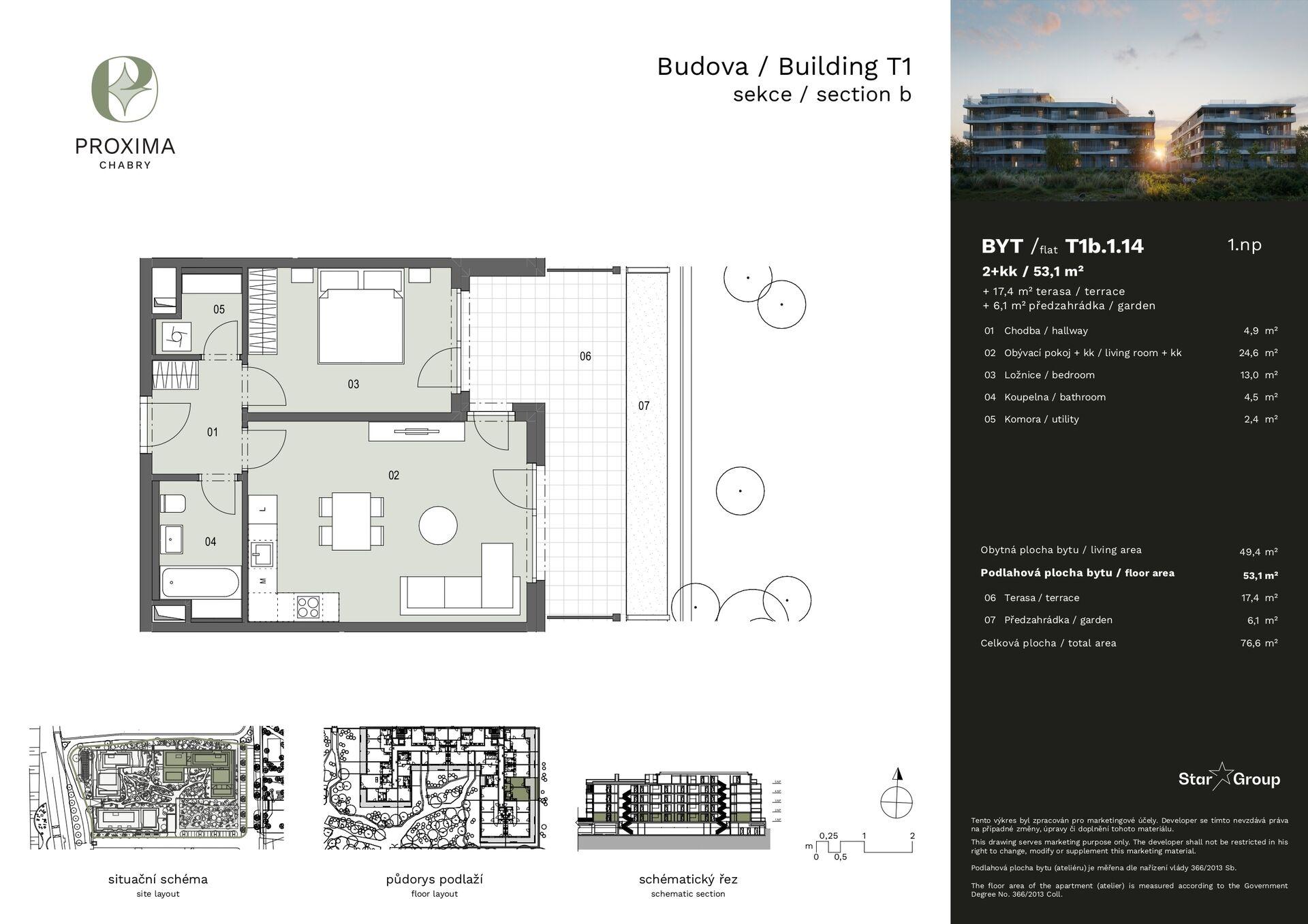 Prodej bytu 2+kk 53 m²