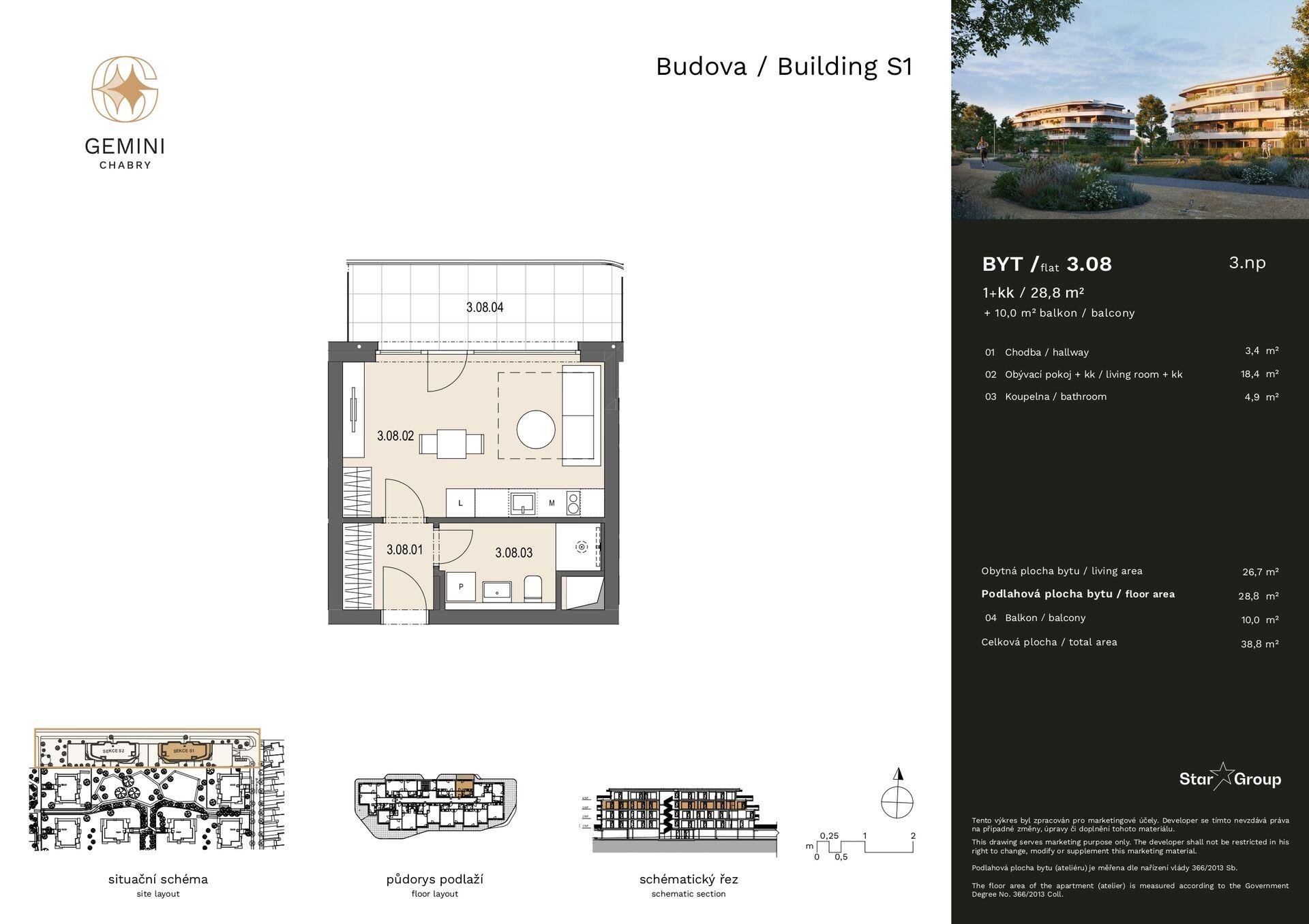 Prodej bytu 1+kk 28 m²