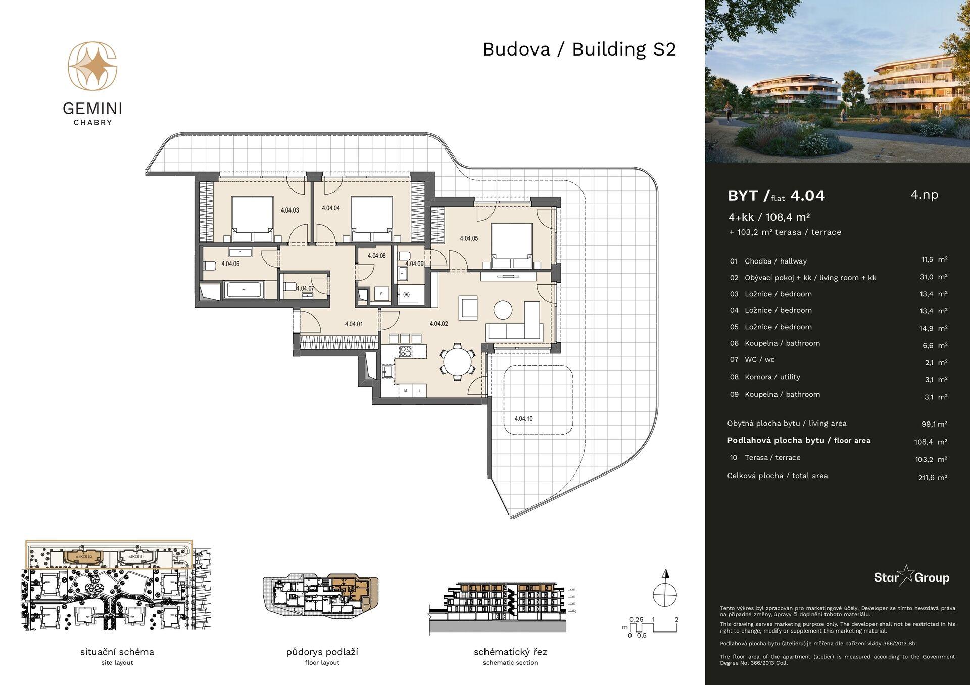 Prodej bytu 4+kk 108 m²