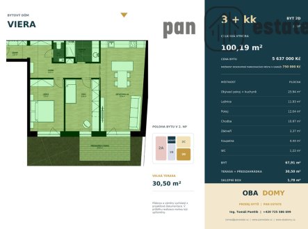 Prodej bytu, 3+kk, 101 m²