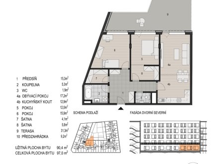 Prodej bytu, 3+kk, 97 m²
