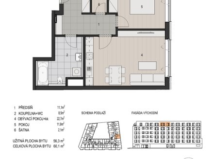 Prodej bytu, 2+kk, 60 m²