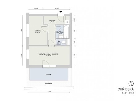 Prodej bytu, 2+kk, 43,1 m²
