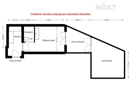 Pronájem bytu, 2+kk, 44 m²