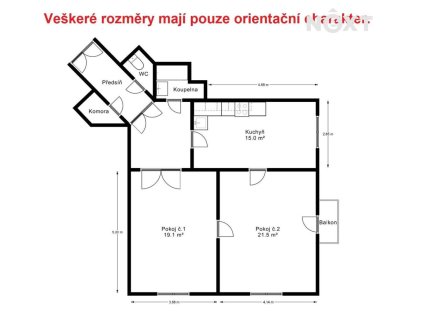 Pronájem bytu, 2+1, 75 m²