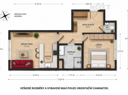 Prodej bytu, 2+kk, 40 m²
