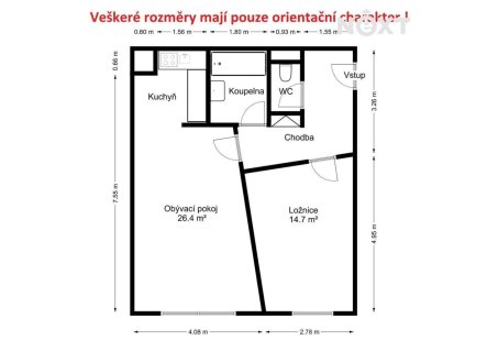 Pronájem bytu, 2+kk, 58 m²