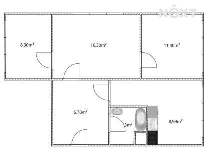 Prodej bytu, 3+1, 56 m²
