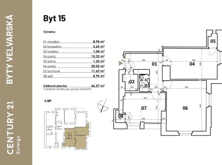 . | Prodej bytu, 2+1, 67 m²