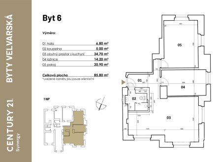 Prodej bytu, 3+kk, 86 m²