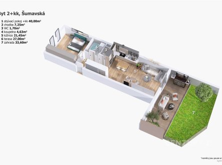Prodej bytu, 2+kk, 75 m²