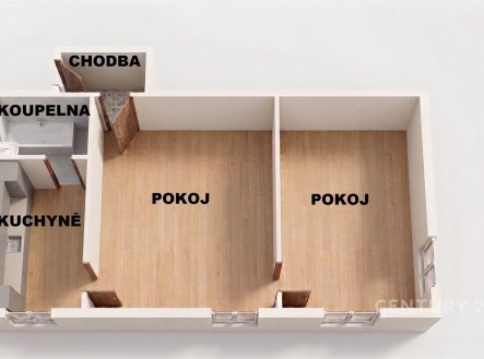 Prodej bytu, 2+1, 51 m²