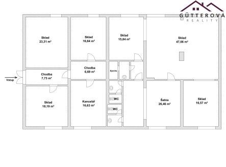 Pronájem komerčního objektu, sklad, 200 m²