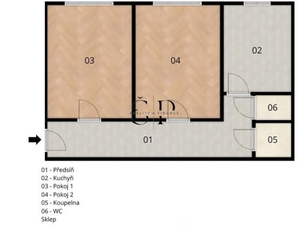 Pronájem bytu, 2+1, 66 m²