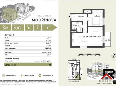 Prodej bytu, 2+kk, 64 m²