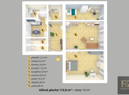 Prodej bytu, 3+1, 123 m²