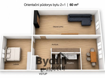 Prodej bytu, 2+1, 62 m²
