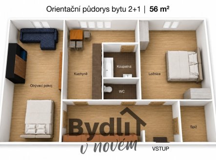 Prodej bytu, 2+1, 58 m²
