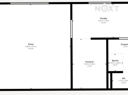 Pronájem bytu, 1+kk, 22 m²