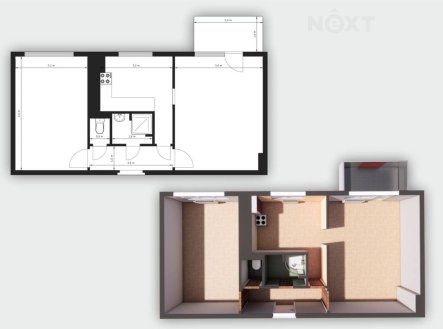 Prodej bytu, 2+1, 54 m²