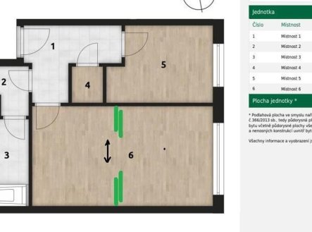 Pronájem bytu, 2+kk, 49,5 m²