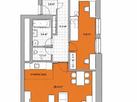 Pronájem bytu, 3+kk, 90 m²