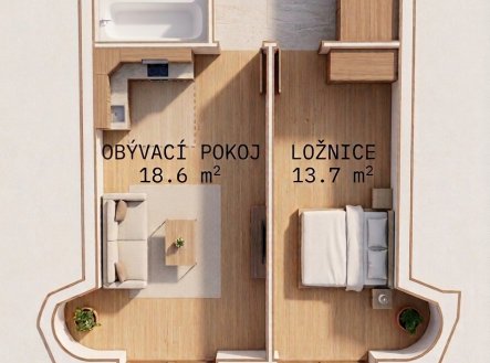 Prodej bytu, 2+kk, 45 m²