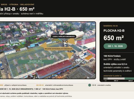 Pronájem výrobní prostory, 650 m²