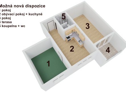Prodej bytu, 3+kk, 57 m²