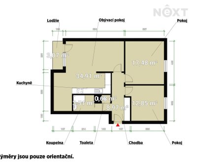 Pronájem bytu, 3+kk, 79 m²