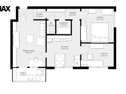 Prodej bytu, 3+1, 63 m²