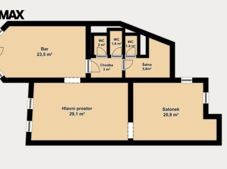 Prodej obchodní prostory, 87 m²