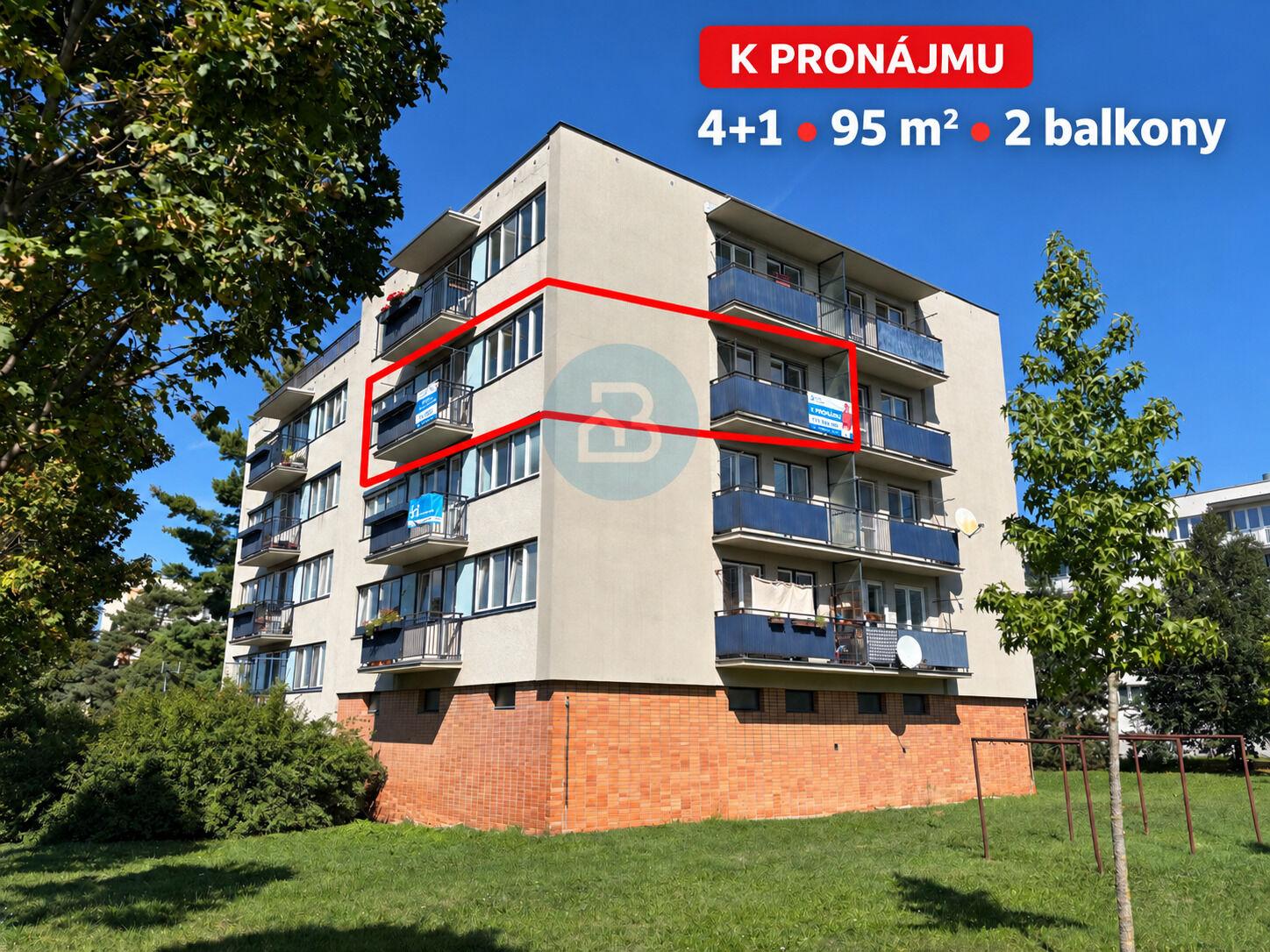 Pronájem světlého a prostorného bytu 4+1, 95 m², 2 balkony – Zlín-Malenovice